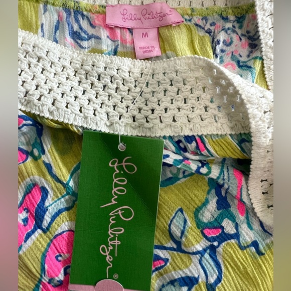 NWT Lilly Pulitzer One Arm Shealyn Coverup with Crocheted Trim - Picture 3 of 6